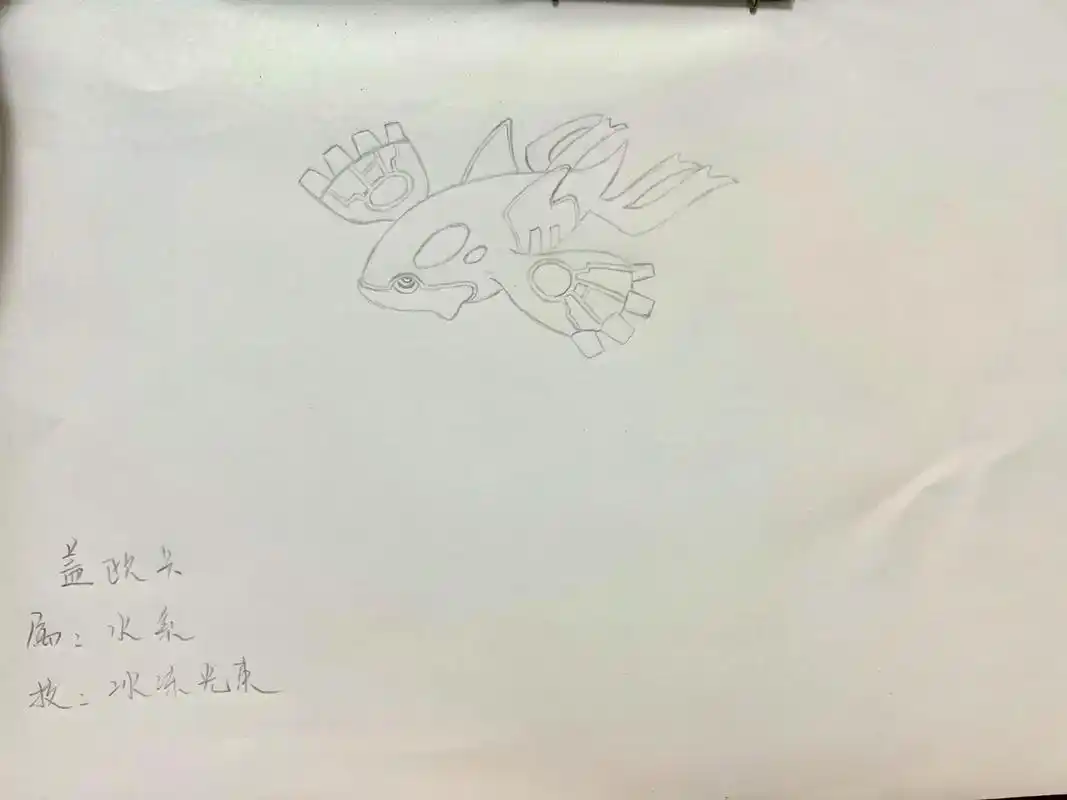 神兽盖欧卡.挑战每天手绘一只宝可梦#目标1000只宝可梦#送 - 抖音