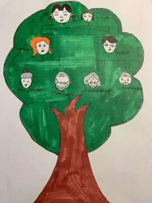 愿国泰民安家有爱!——三年级英语特色功课"family tree"