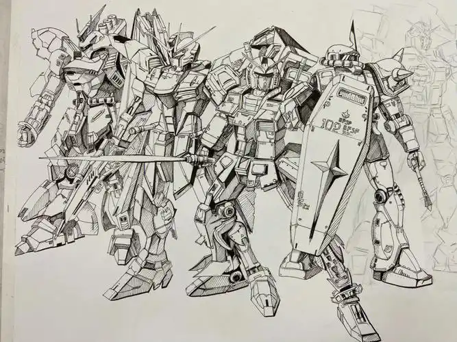 我天啊 越来越上瘾了#高达手绘  #手绘n #插画  #牛高达  #元祖高达