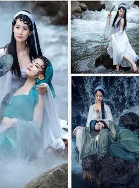 小青青蛇白蛇汉服古风闺蜜白娘子舞蹈服古装舞衣表演服演出写真