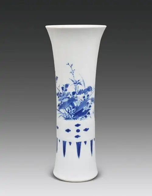 【明崇祯 青花花鸟纹花觚】拍卖品_图片_价格_鉴赏_明代青花瓷器_雅昌