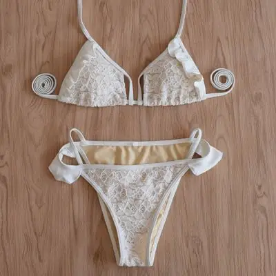 蕾丝比基尼泳衣女外贸游泳衣挂脖系绳欧美bikini大胸聚拢速卖通款