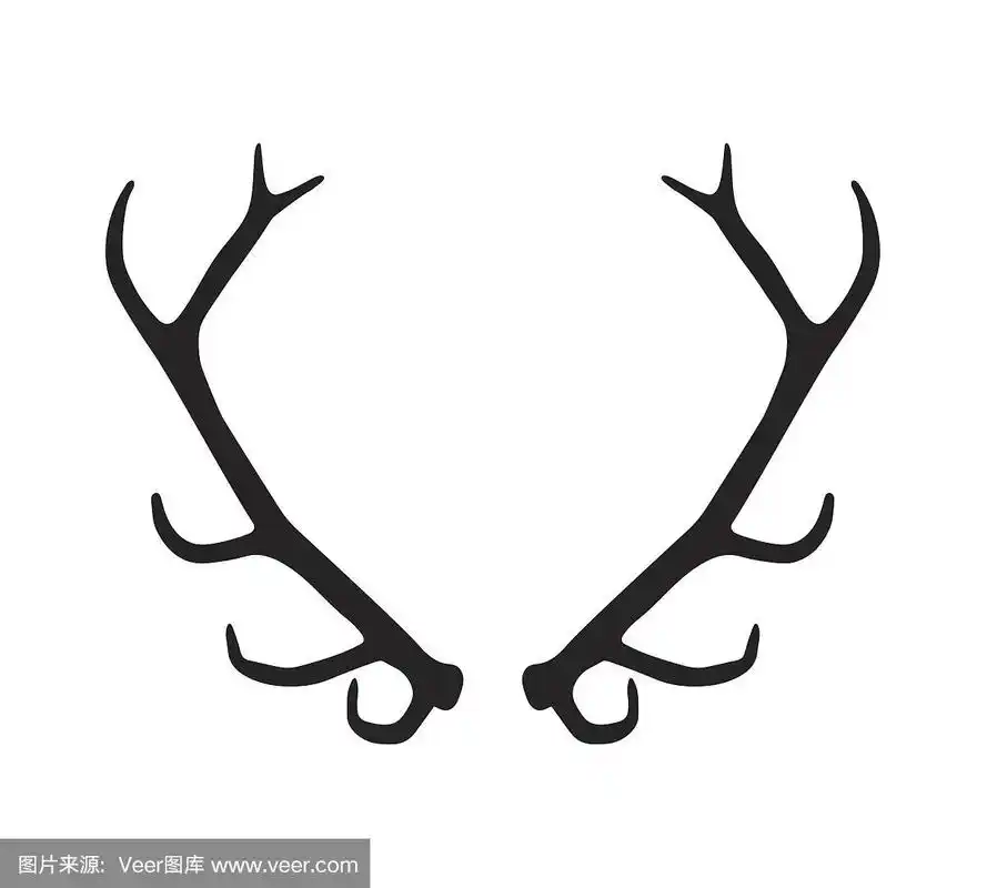 鹿角的黑色轮廓
