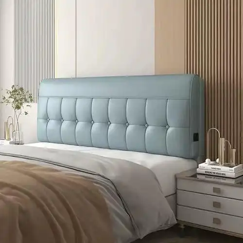 宅家软包床头靠垫哑光雾感简约轻奢软包床头实木榻榻米床软包定制