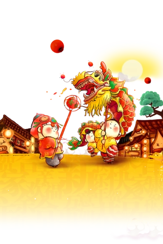 春节舞龙背景|平面|海报|水竹曦 - 原创作品 - 站酷 (zcool)