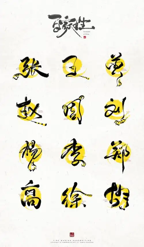 虎年百家姓系列|平面|字体/字形|完颜忈忎_原创作品-站酷zcool