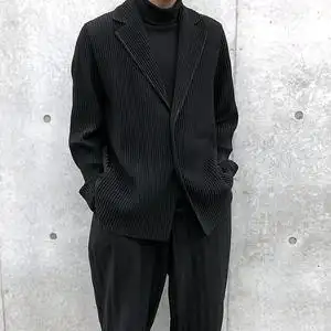 issey miyake三宅一生jd201褶皱西装外套压褶垂坠休闲休闲西服男
