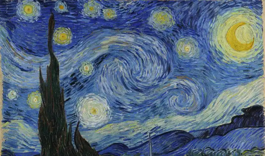 星夜thestarrynight梵高vincentvangogh油画作品欣赏