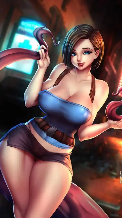 生化危机短发美女吉尔·瓦伦蒂安jill valentine拿枪的手机壁纸图片(5