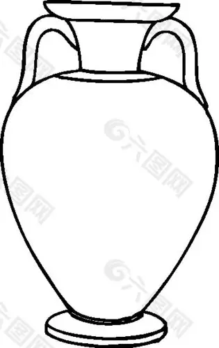 希腊土罐剪贴画轮廓