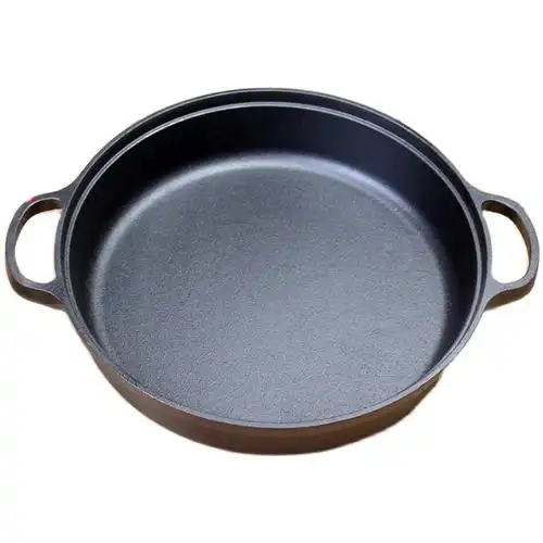 铸铁平底锅不粘锅生铁老式家用涂层电磁炉燃气灶加厚煎锅