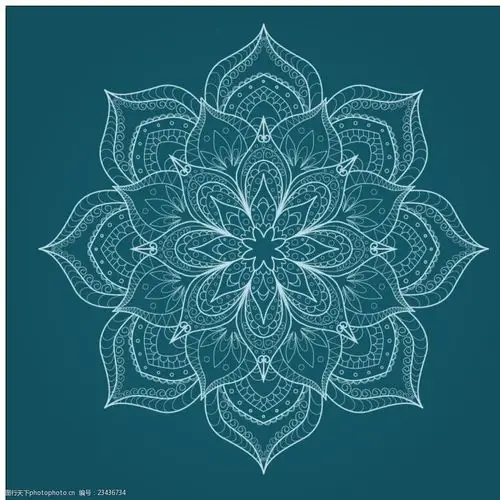 手绘可爱的曼陀罗花