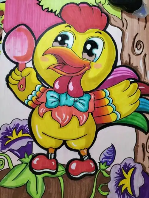 大公鸡  93#临摹  #动物主题 #马克笔 #绘画临摹  #手绘  #森林