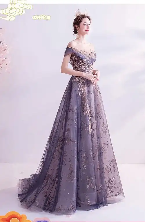 晚礼服女2021新款高端气质宴会女夏季新娘结婚订婚平时可穿礼服裙主持