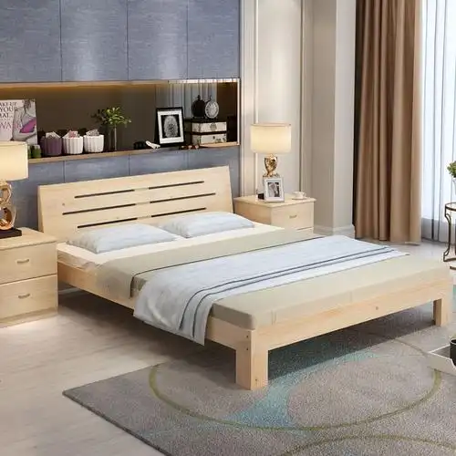 实木床松木双人床15米成人现代简约简易12单人床视频