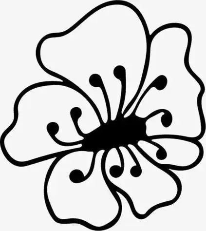 简笔画装饰卡通简约黑白插画小清新花朵