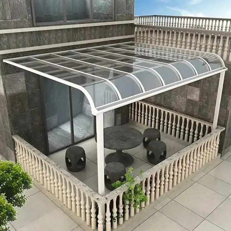 漂亮的别墅铝合金雨棚  美观 高档 上档次 遮雨防晒防紫外线 - 抖音