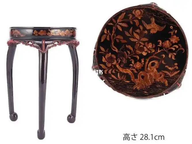 清早期黑漆莳绘香炉台