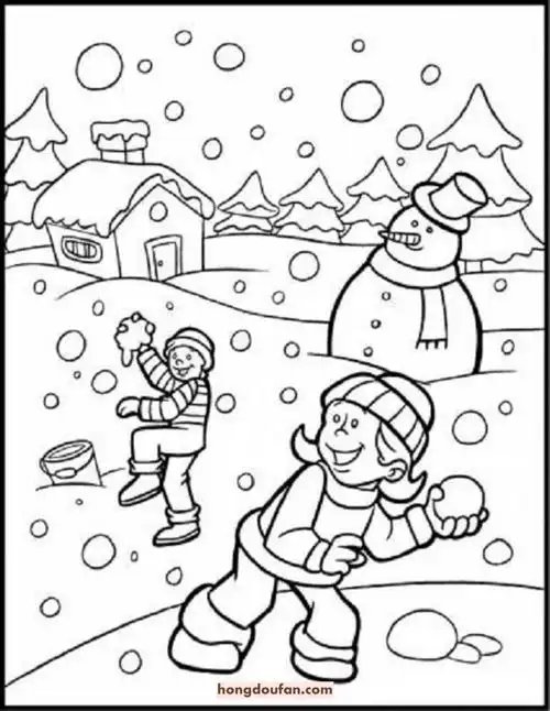 收集了10张冬天假期主题黑白涂色图片,一起来下载吧!