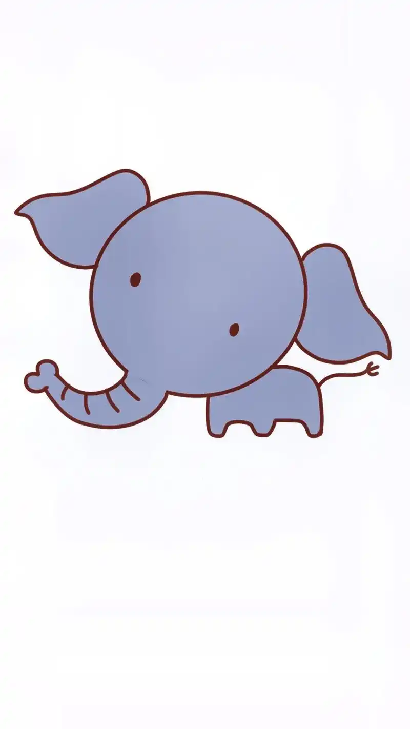 儿童简笔画—大象.大象长得又大又壮,长长的鼻子像一根水管,大 - 抖音