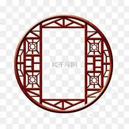 下载 png下载psd中国古风雕花圆形门窗边框中式下载 png下载psd中国