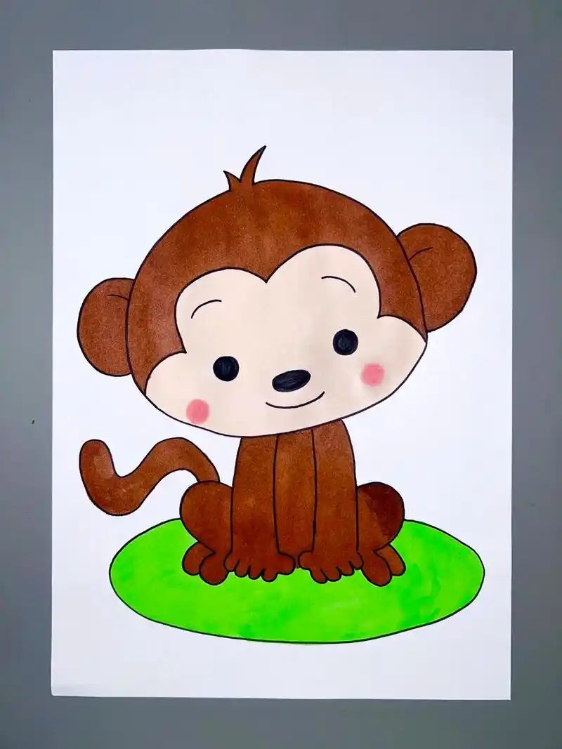 小动物简笔画#零基础学画画 #猴子简笔画#幼儿美术 #图文 - 抖音