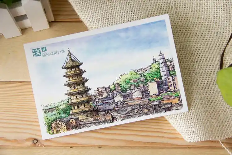 书境文创 福州手绘明信片 五区八县特色礼品纪念品 南后街镇海楼