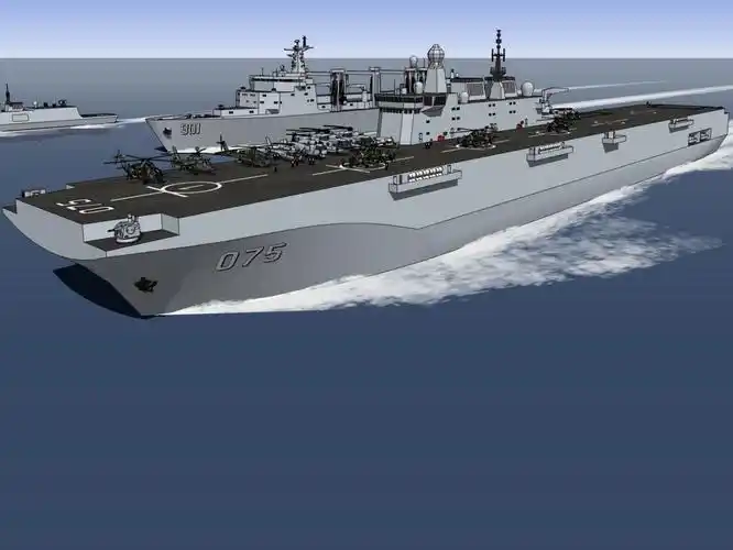 打造海上超级舰队,解放军075级两栖攻击舰cg照