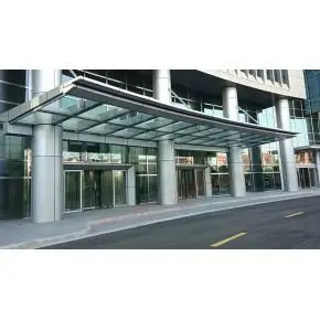 青岛玻璃雨篷钢结构玻璃雨棚铝板遮阳棚钢化夹胶玻璃工程