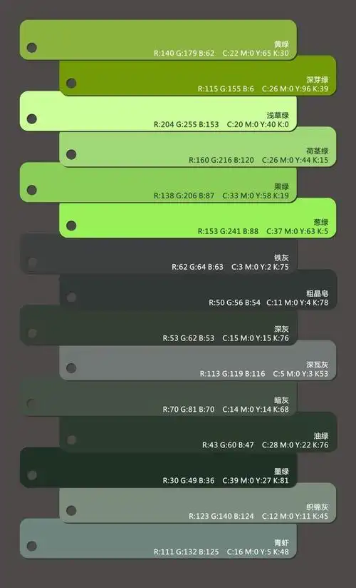 中国传统色色板色卡完整版