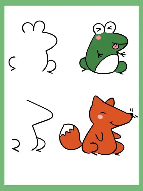 简笔画数字动物