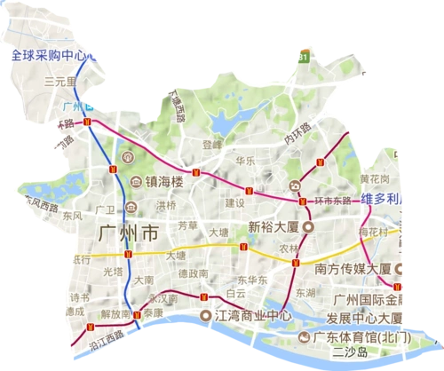 越秀区高清地形地图
