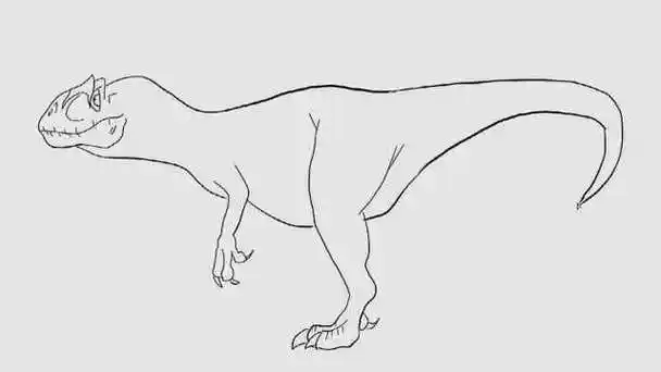 划异特龙简笔画侏罗纪恐龙电影简笔画凶猛的异特龙简笔画教你画异齿龙