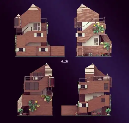 乐高建筑moc双螺旋住宅平面立面图