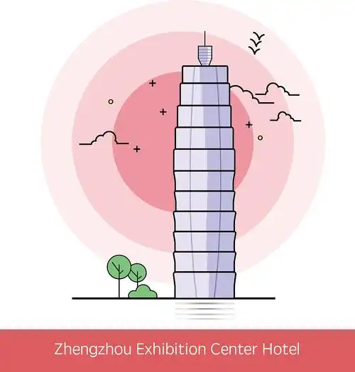 线性插画-郑州建筑