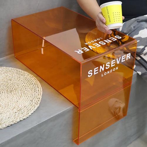 ins咖啡店亚克力架子展示柜台定制橱窗奶茶陈列道具装饰l型展台架