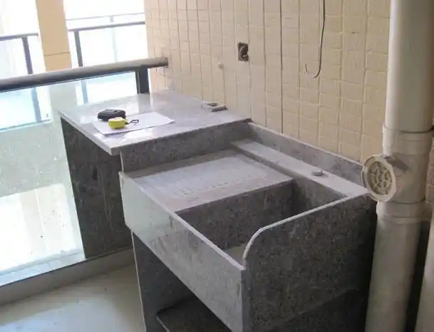 砖砌的洗衣台真的太丑了看我家大理石做的来亲戚朋友就夸