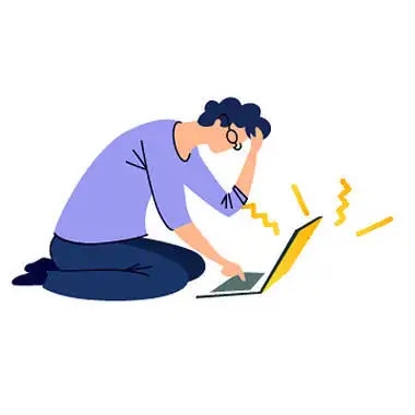 在白色背景上隔离的笔记本电脑键盘卡通矢量图上打字