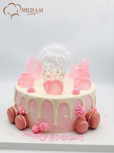 皇冠女生 女神大爱 粉粉少女心生日蛋糕动物淡奶油广州同城配送