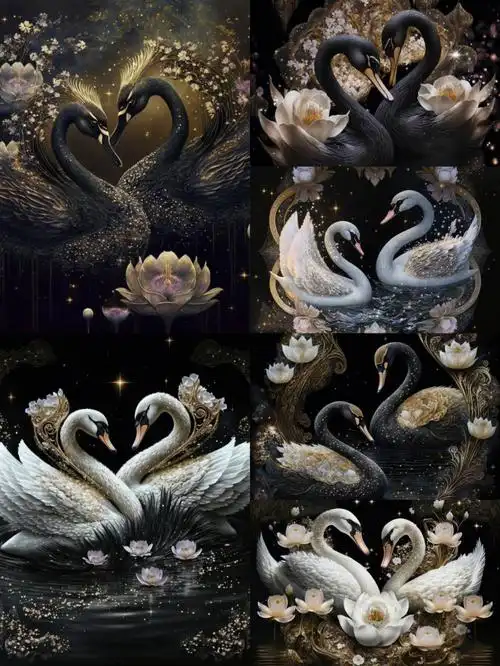 黑天鹅白天鹅高贵优雅