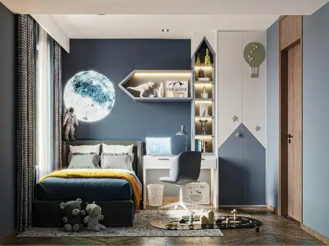 恒盛金陵湾136平方米现代轻奢风格儿童房装修效果图