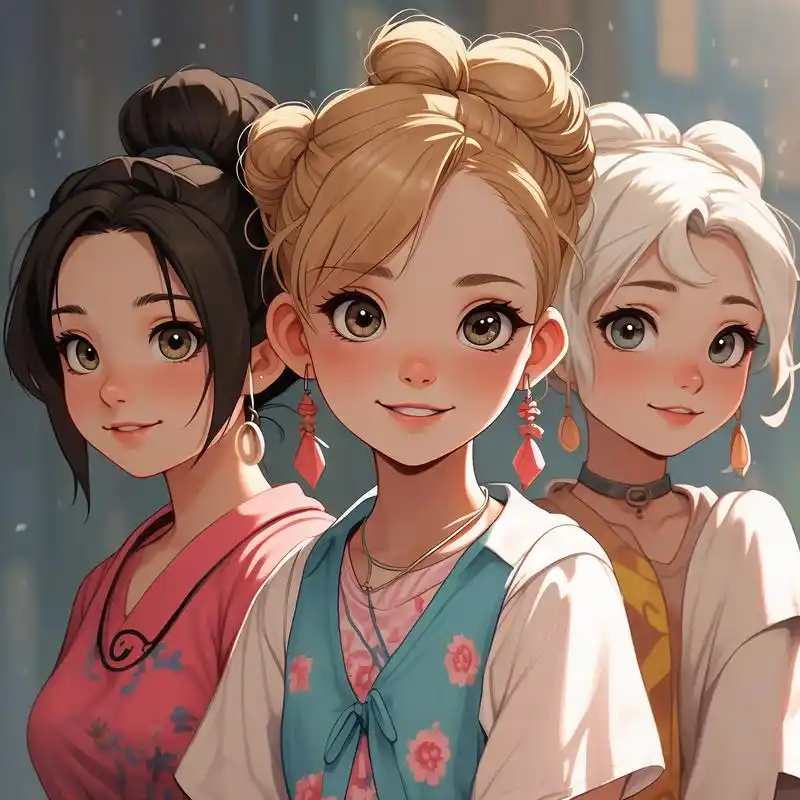 卡通三姐妹头像来啦!9395