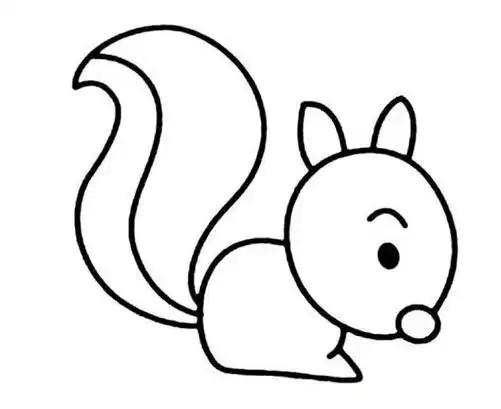 一步一步画一只吃瓜子的 strong>小松鼠小松鼠简笔画 /strong>大全