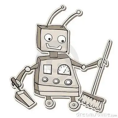 干活机器人帮妈妈干活简笔画