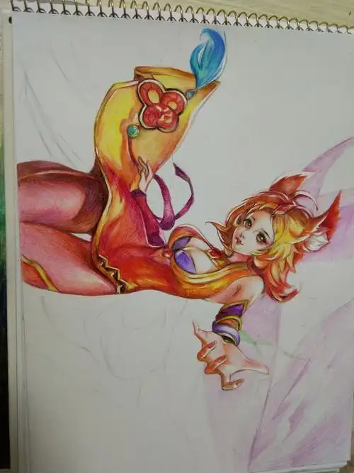 彩铅画——王者荣耀妲己