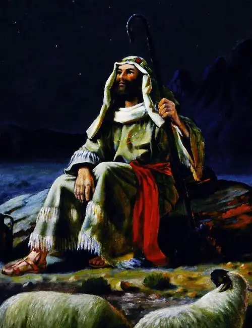 在亚伦的头上,流到胡须,又流到他的衣襟",这是指摩西让亚伦成为大祭司