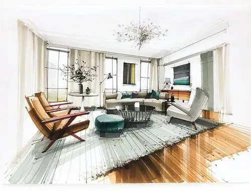 简洁明了的室内手绘马克笔快速表现!