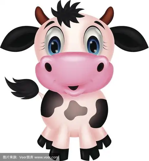 可爱的卡通牛