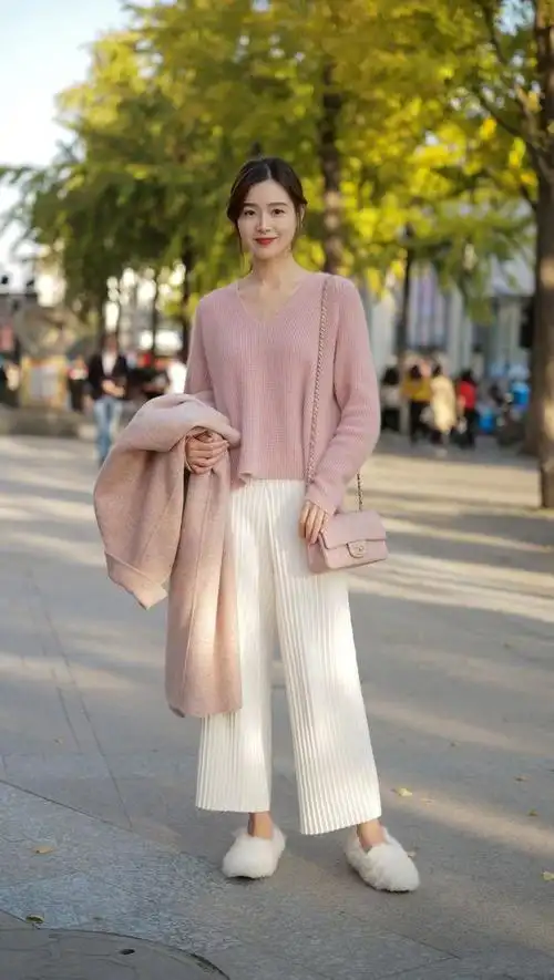 街拍美女深秋的季节想要美丽动人怎么少得了时尚潮流的穿搭