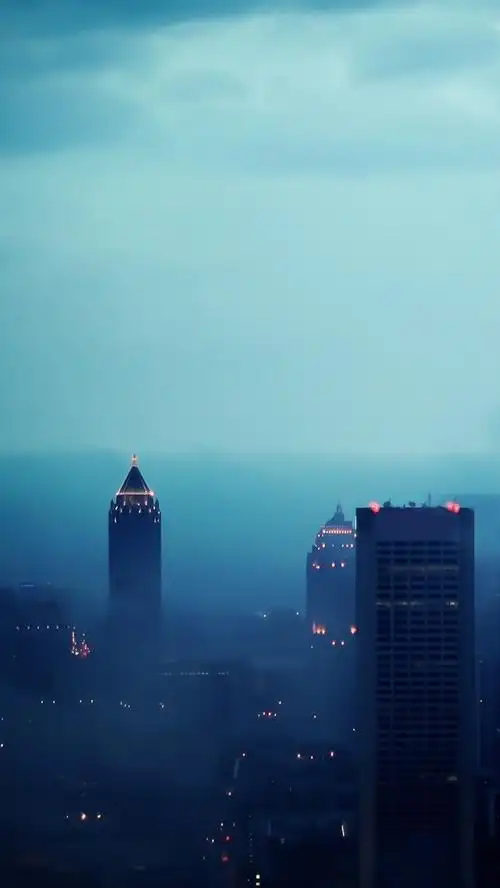 城市夜景天空晚霞